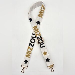 Elegant White and Gold Crossbody Bag Strap